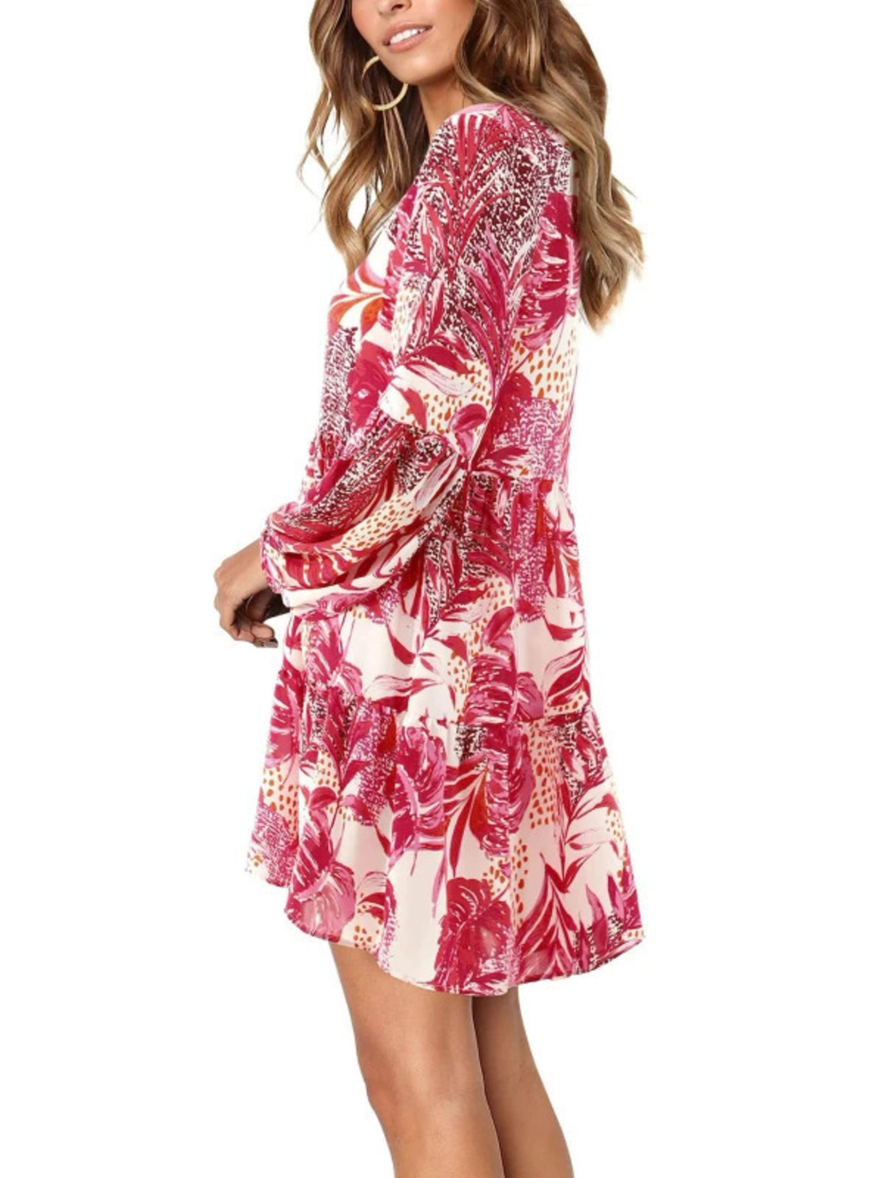 ZARA Womens Long Sleeve Printed Dress